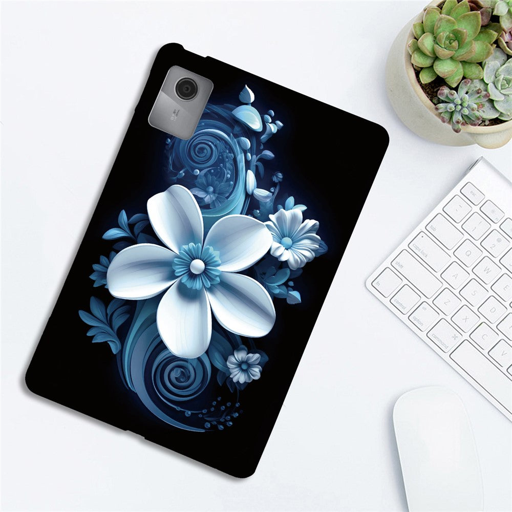 For Lenovo Idea Tab  /  Xiaoxin Pad 11 2025 Case Pattern Printing Slim Soft TPU Tablet Cover - Black Orchid