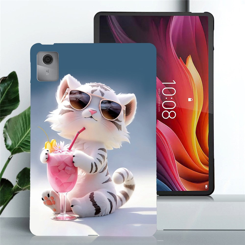 For Lenovo Idea Tab  /  Xiaoxin Pad 11 2025 Case Pattern Printing Slim Soft TPU Tablet Cover - Cartoon Tiger