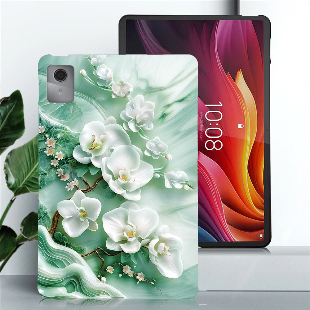 For Lenovo Idea Tab  /  Xiaoxin Pad 11 2025 Case Pattern Printing Slim Soft TPU Tablet Cover - Jade Flower
