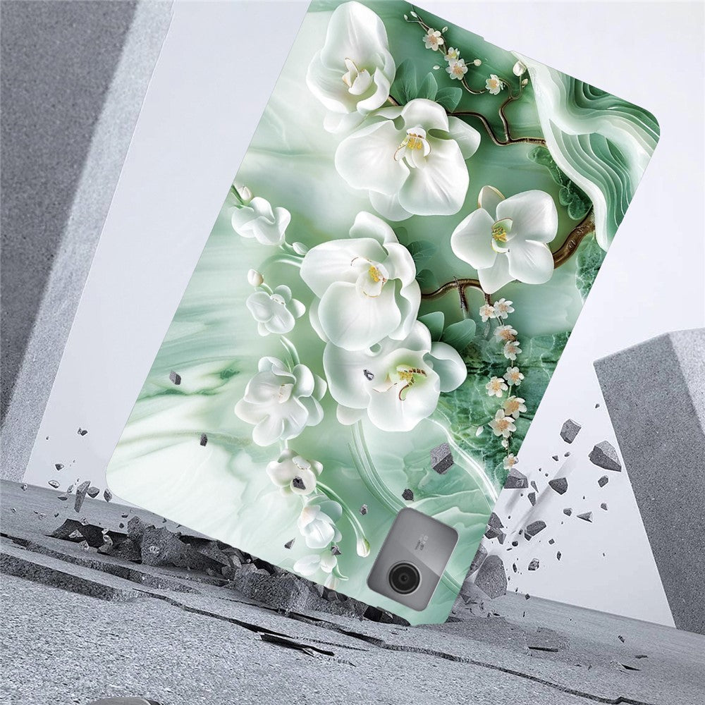For Lenovo Idea Tab  /  Xiaoxin Pad 11 2025 Case Pattern Printing Slim Soft TPU Tablet Cover - Jade Flower