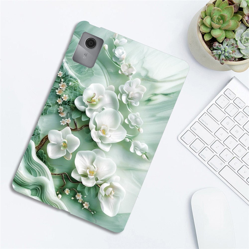 For Lenovo Idea Tab  /  Xiaoxin Pad 11 2025 Case Pattern Printing Slim Soft TPU Tablet Cover - Jade Flower