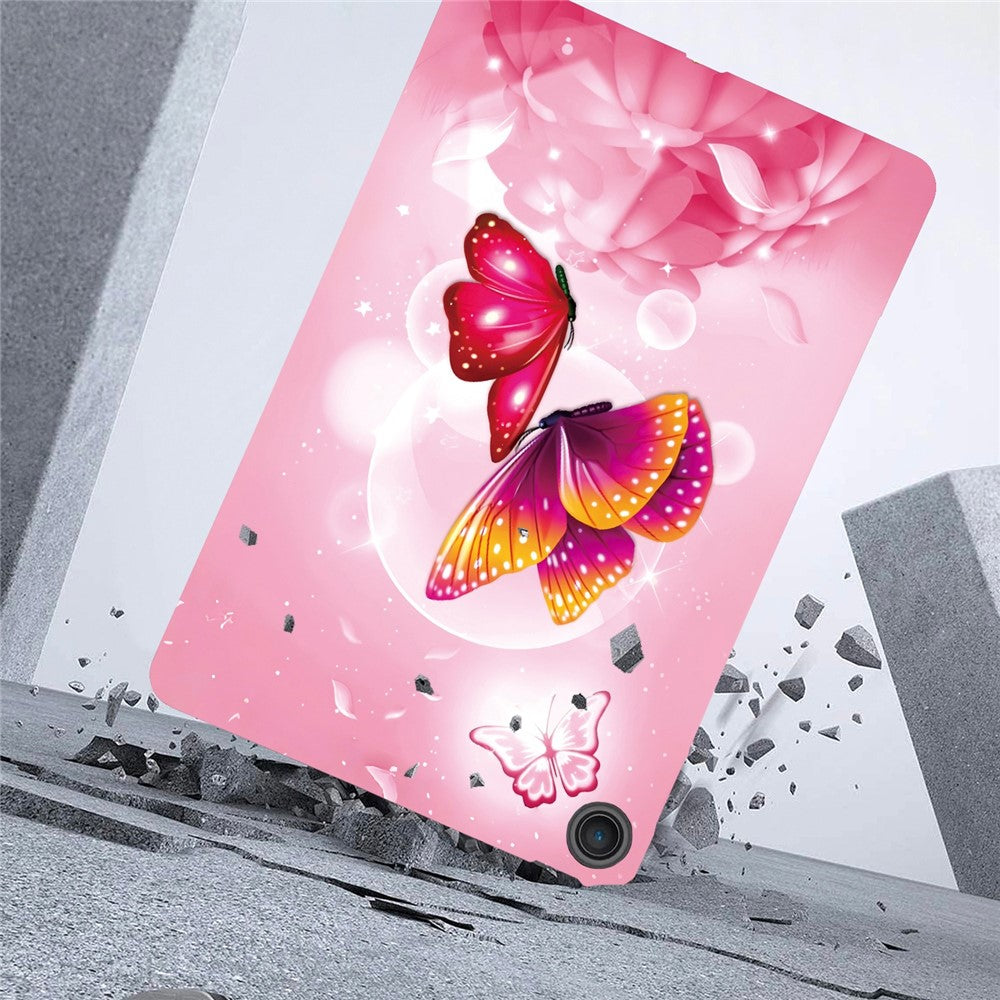 For Lenovo Tab 10.1 (2025) TB311XU  /  Zhaoyang K10C Case Pattern Printing Slim Soft TPU Tablet Cover - Pink Butterfly