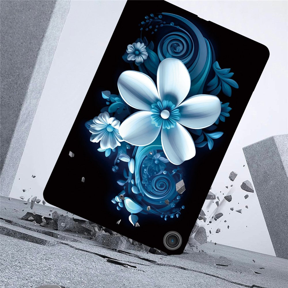 For Lenovo Tab 10.1 (2025) TB311XU  /  Zhaoyang K10C Case Pattern Printing Slim Soft TPU Tablet Cover - Black Orchid
