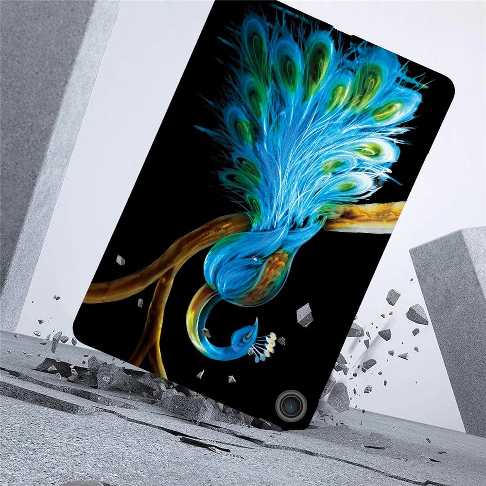 For Lenovo Tab 10.1 (2025) TB311XU  /  Zhaoyang K10C Case Pattern Printing Slim Soft TPU Tablet Cover - Peacock