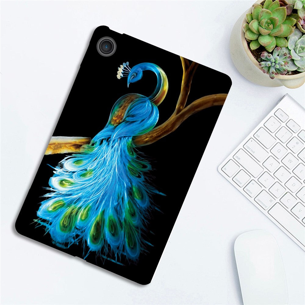 For Lenovo Tab 10.1 (2025) TB311XU  /  Zhaoyang K10C Case Pattern Printing Slim Soft TPU Tablet Cover - Peacock