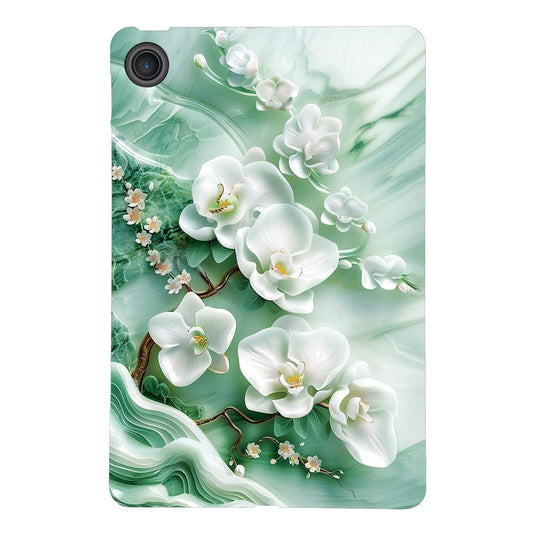 For Lenovo Tab 10.1 (2025) TB311XU  /  Zhaoyang K10C Case Pattern Printing Slim Soft TPU Tablet Cover - Jade Flower
