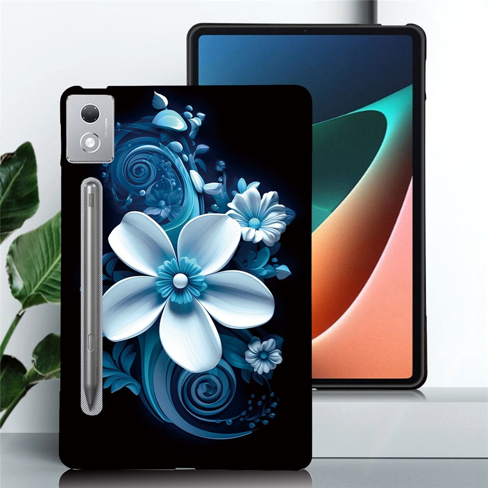 For Lenovo Tab P12 Pro 12.7 2025  /  Xiaoxin Pad Pro 12.7 (2025) Case Pattern Printing Slim Soft TPU Tablet Cover - Black Orchid