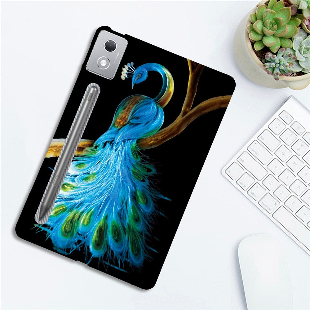 For Lenovo Tab P12 Pro 12.7 2025  /  Xiaoxin Pad Pro 12.7 (2025) Case Pattern Printing Slim Soft TPU Tablet Cover - Peacock