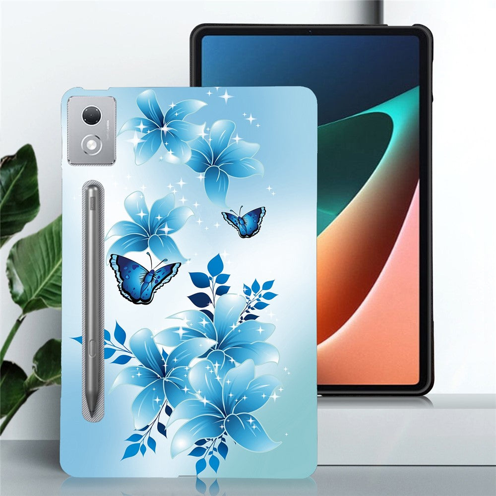 For Lenovo Tab P12 Pro 12.7 2025  /  Xiaoxin Pad Pro 12.7 (2025) Case Pattern Printing Slim Soft TPU Tablet Cover - Blue Butterfly