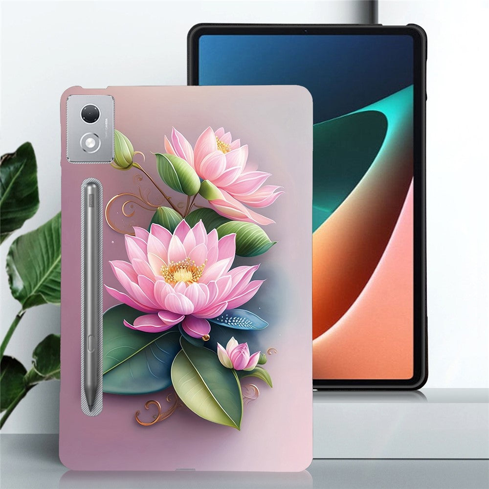 For Lenovo Tab P12 Pro 12.7 2025  /  Xiaoxin Pad Pro 12.7 (2025) Case Pattern Printing Slim Soft TPU Tablet Cover - Lotus