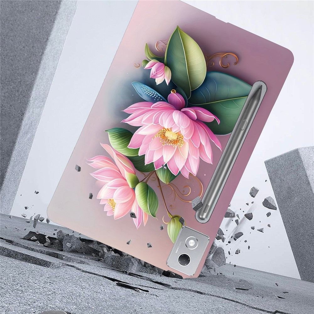 For Lenovo Tab P12 Pro 12.7 2025  /  Xiaoxin Pad Pro 12.7 (2025) Case Pattern Printing Slim Soft TPU Tablet Cover - Lotus