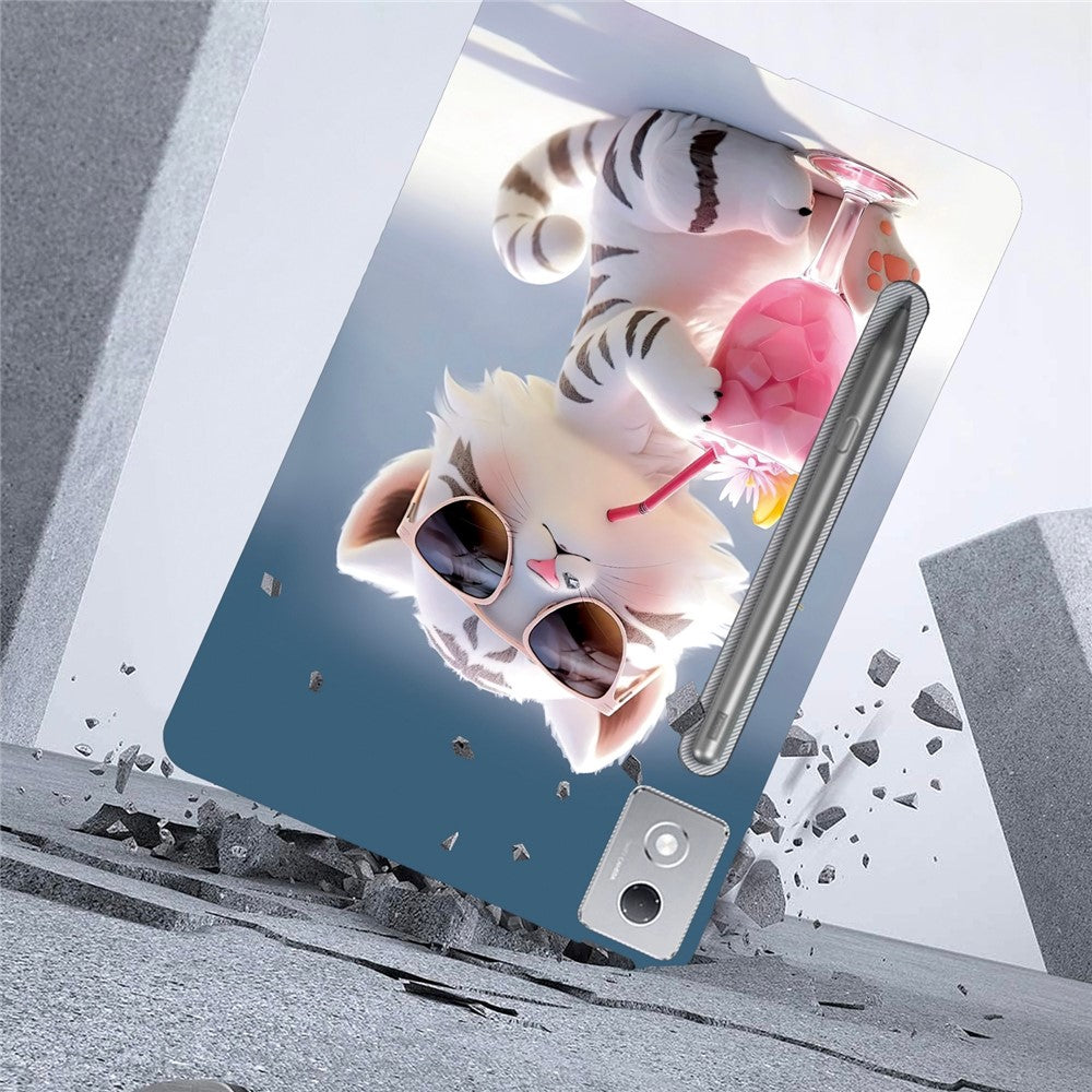 For Lenovo Tab P12 Pro 12.7 2025  /  Xiaoxin Pad Pro 12.7 (2025) Case Pattern Printing Slim Soft TPU Tablet Cover - Cartoon Tiger