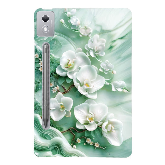 For Lenovo Tab P12 Pro 12.7 2025  /  Xiaoxin Pad Pro 12.7 (2025) Case Pattern Printing Slim Soft TPU Tablet Cover - Jade Flower