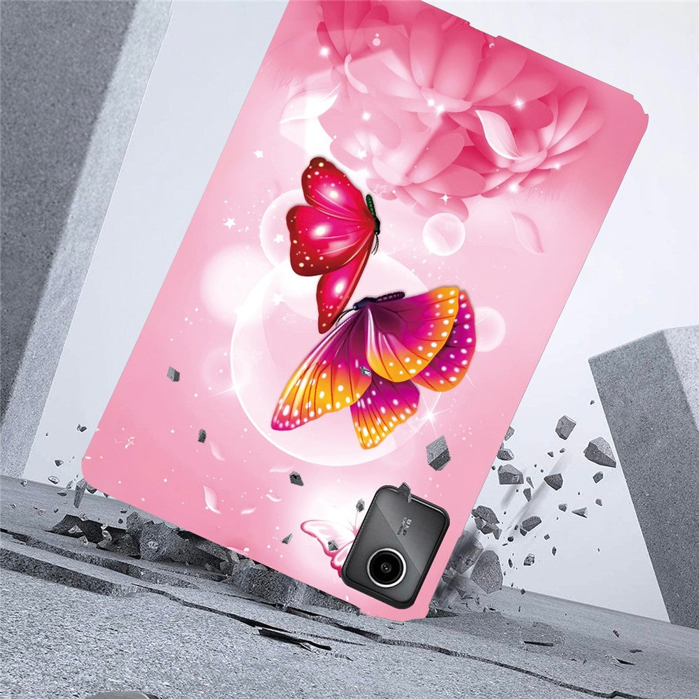 For Lenovo Tab M11 TB-330FC  /  Xiaoxin Pad 11 2024 TB-331FC Case Pattern Printing Slim Soft TPU Tablet Cover - Pink Butterfly