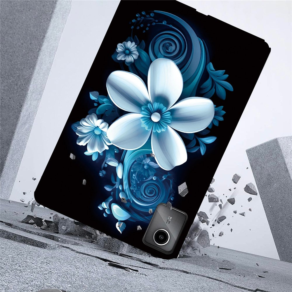 For Lenovo Tab M11 TB-330FC  /  Xiaoxin Pad 11 2024 TB-331FC Case Pattern Printing Slim Soft TPU Tablet Cover - Black Orchid