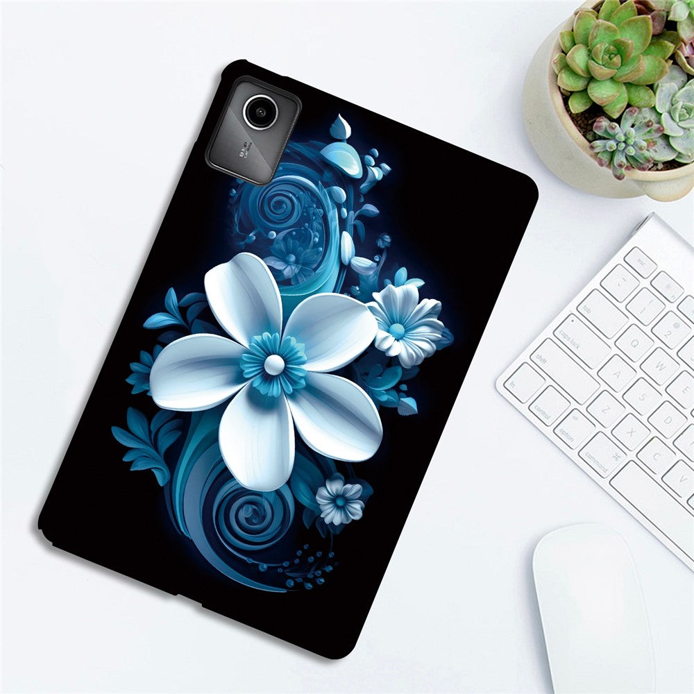 For Lenovo Tab M11 TB-330FC  /  Xiaoxin Pad 11 2024 TB-331FC Case Pattern Printing Slim Soft TPU Tablet Cover - Black Orchid