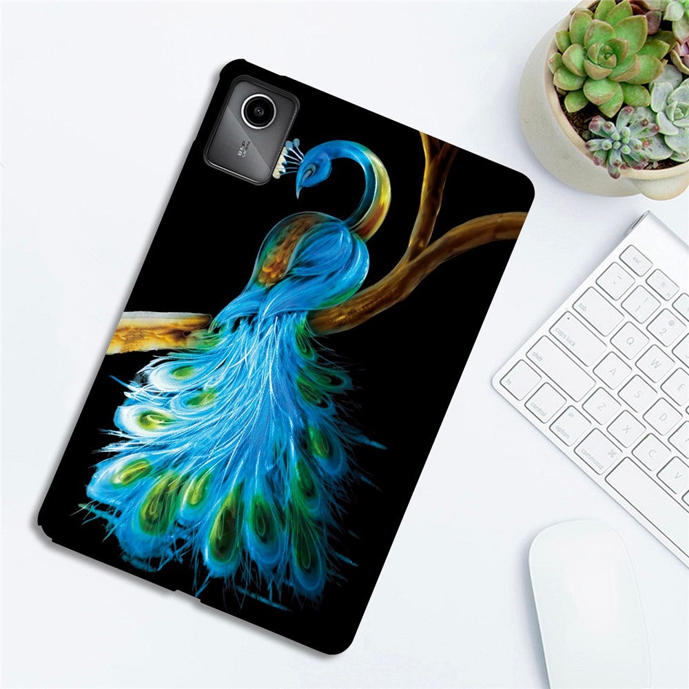 For Lenovo Tab M11 TB-330FC  /  Xiaoxin Pad 11 2024 TB-331FC Case Pattern Printing Slim Soft TPU Tablet Cover - Peacock