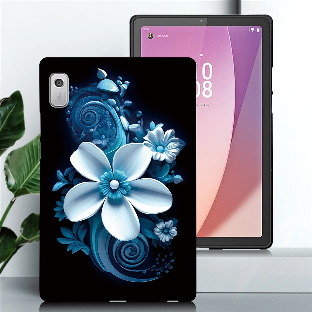 For Lenovo Tab M9 Case Pattern Printing Slim Soft TPU Tablet Cover - Black Orchid