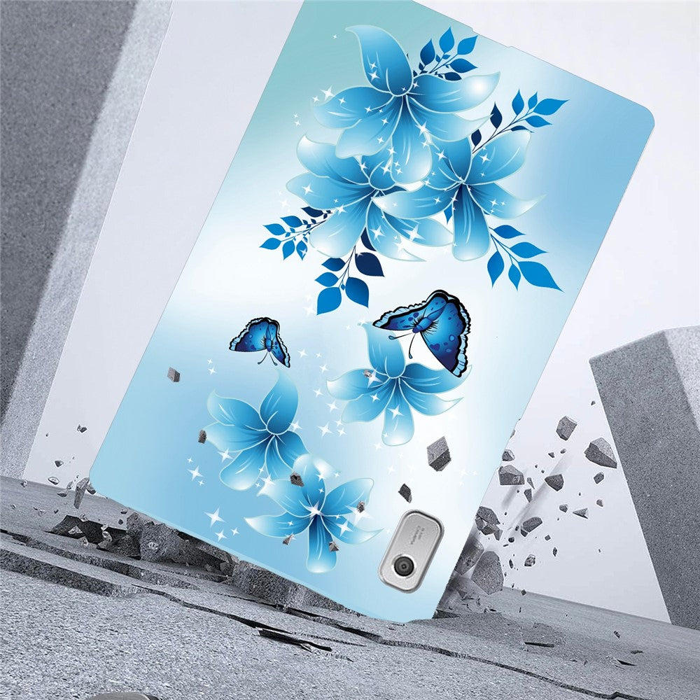 For Lenovo Tab M9 Case Pattern Printing Slim Soft TPU Tablet Cover - Blue Butterfly