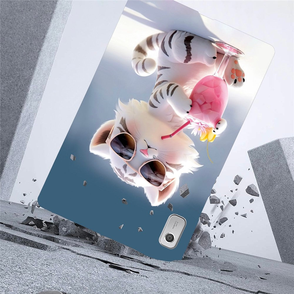 For Lenovo Tab M9 Case Pattern Printing Slim Soft TPU Tablet Cover - Cartoon Tiger