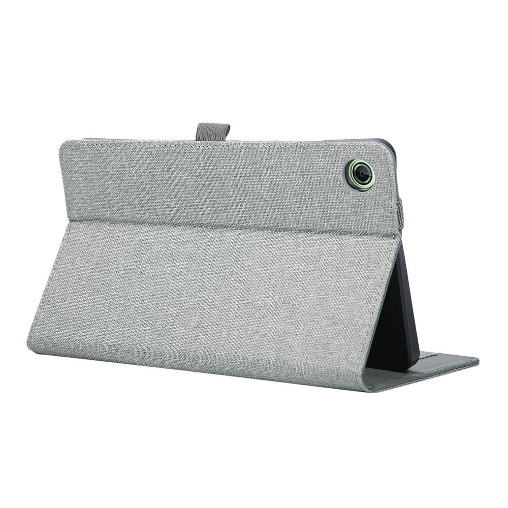 For Lenovo Tab K9 / Tab One Case with Stand Card Holder Cloth Texture Leather Tablet Cover - Grey