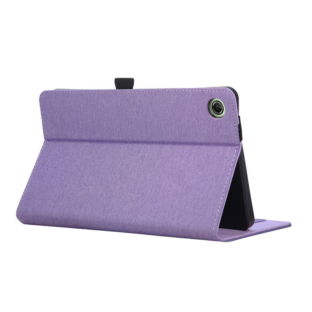 For Lenovo Tab K9 / Tab One Case with Stand Card Holder Cloth Texture Leather Tablet Cover - Purple