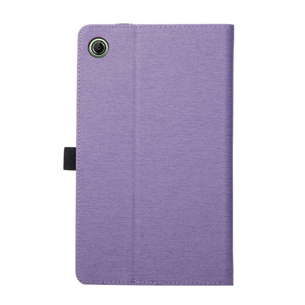 For Lenovo Tab K9 / Tab One Case with Stand Card Holder Cloth Texture Leather Tablet Cover - Purple