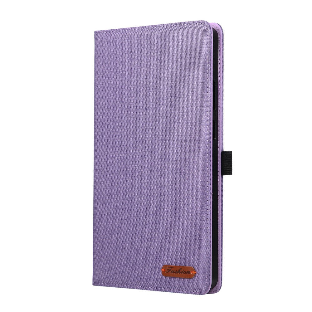 For Lenovo Tab K9 / Tab One Case with Stand Card Holder Cloth Texture Leather Tablet Cover - Purple