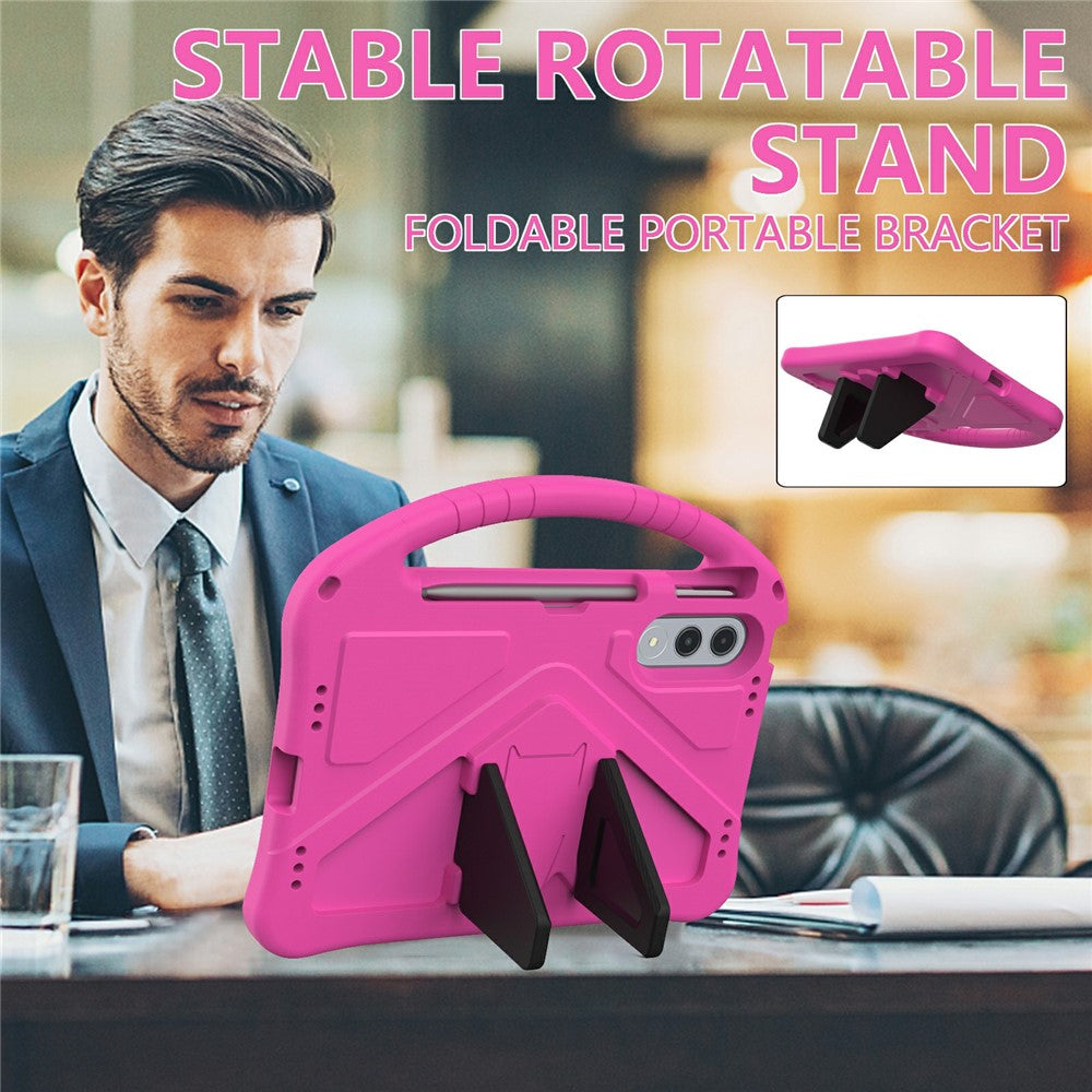 For Lenovo Xiaoxin Pad Pro GT Case EVA Tablet Cover with Handle Kickstand Children Friendly - Rose