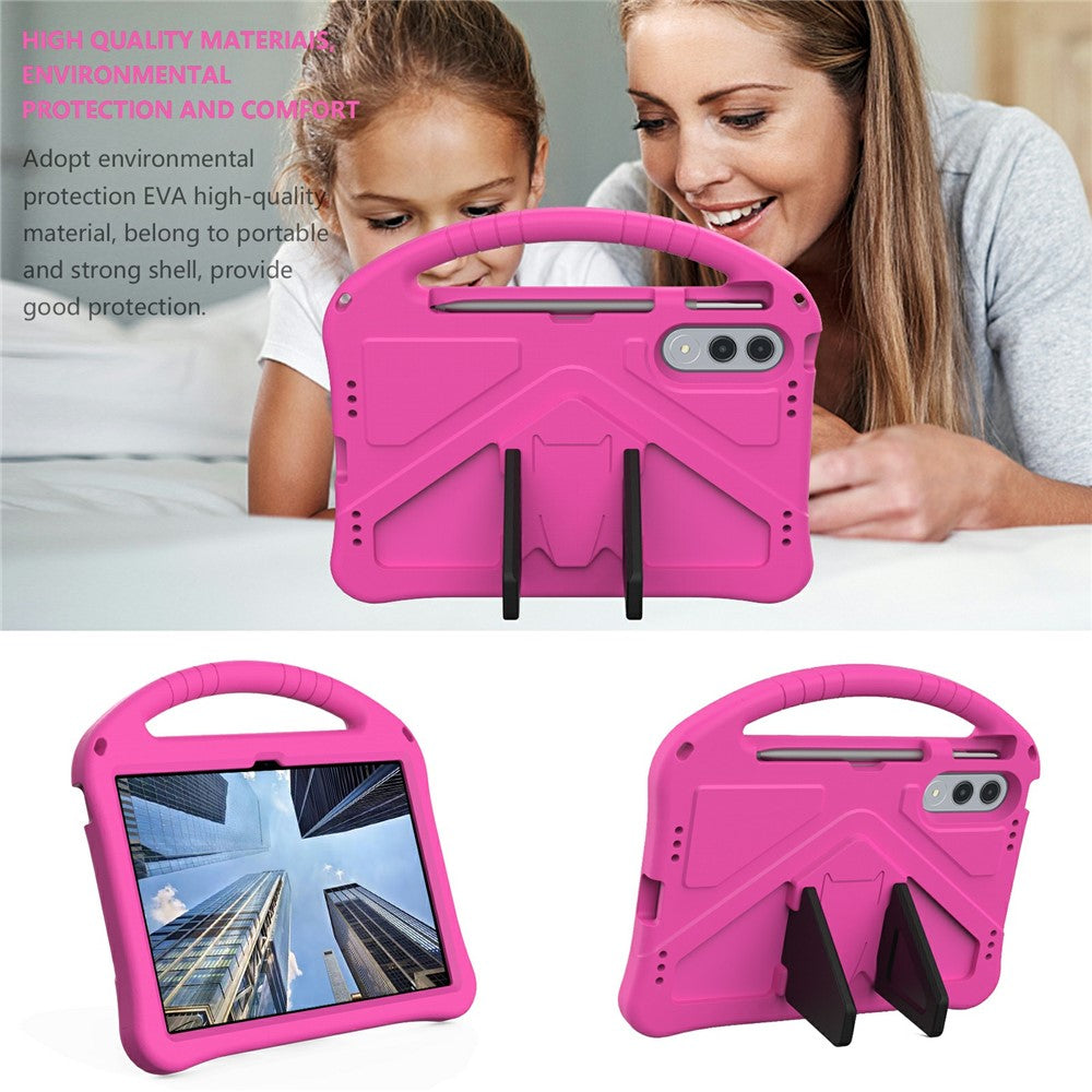 For Lenovo Xiaoxin Pad Pro GT Case EVA Tablet Cover with Handle Kickstand Children Friendly - Rose