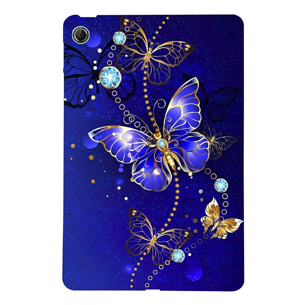 For Lenovo Tab K9 TPU Case Pattern Printing Slim Tablet Protective Cover - Blue Butterfly