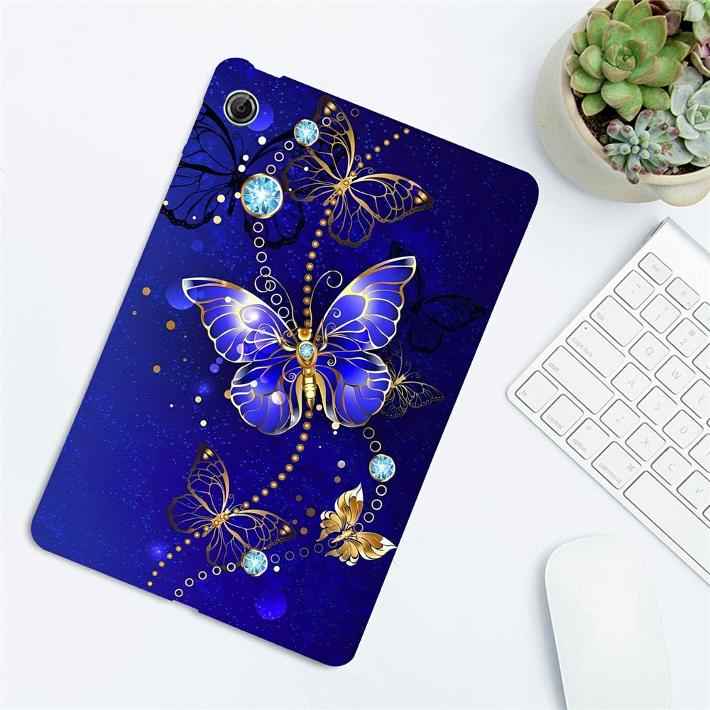 For Lenovo Tab K9 TPU Case Pattern Printing Slim Tablet Protective Cover - Blue Butterfly