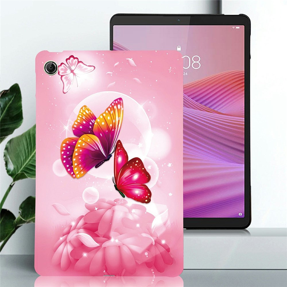 For Lenovo Tab K9 Case Pattern Printing Slim Soft TPU Tablet Cover - Pink Butterfly