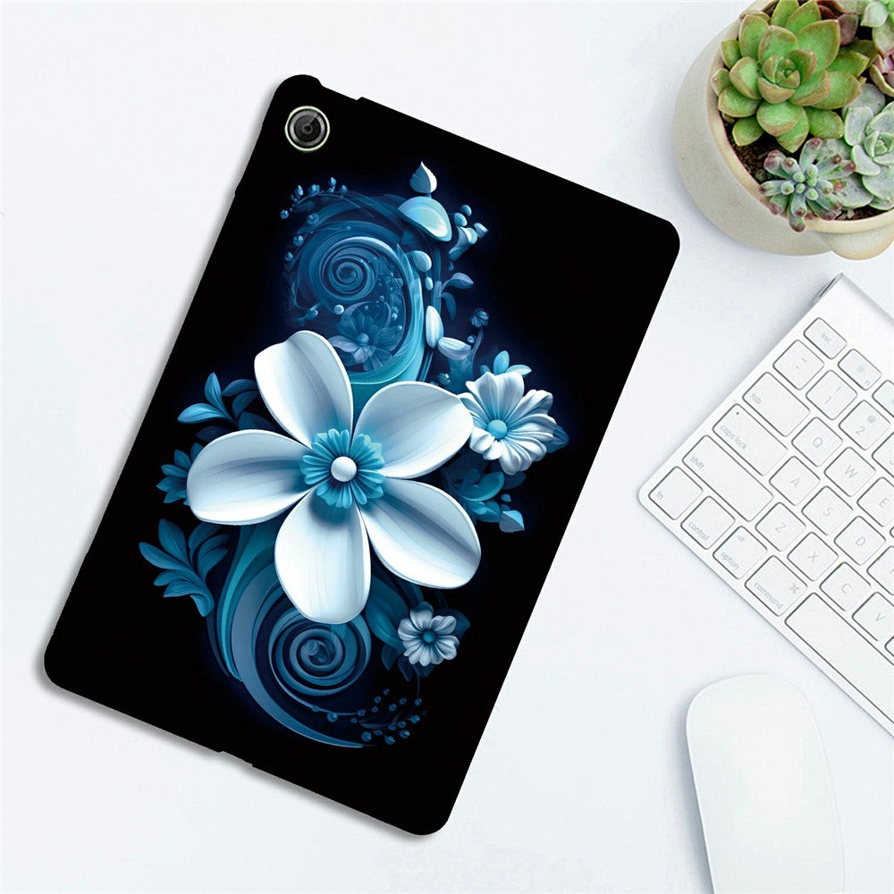 For Lenovo Tab K9 Case Pattern Printing Slim Soft TPU Tablet Cover - Black Orchid