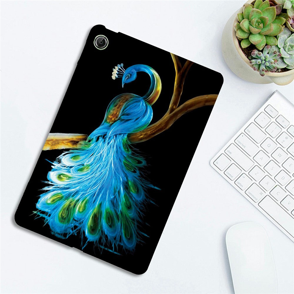 For Lenovo Tab K9 Case Pattern Printing Slim Soft TPU Tablet Cover - Peacock
