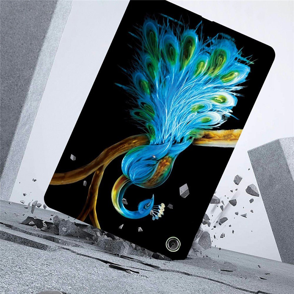 For Lenovo Tab K9 Case Pattern Printing Slim Soft TPU Tablet Cover - Peacock