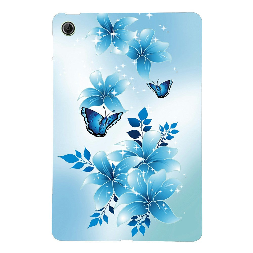 For Lenovo Tab K9 Case Pattern Printing Slim Soft TPU Tablet Cover - Blue Butterfly