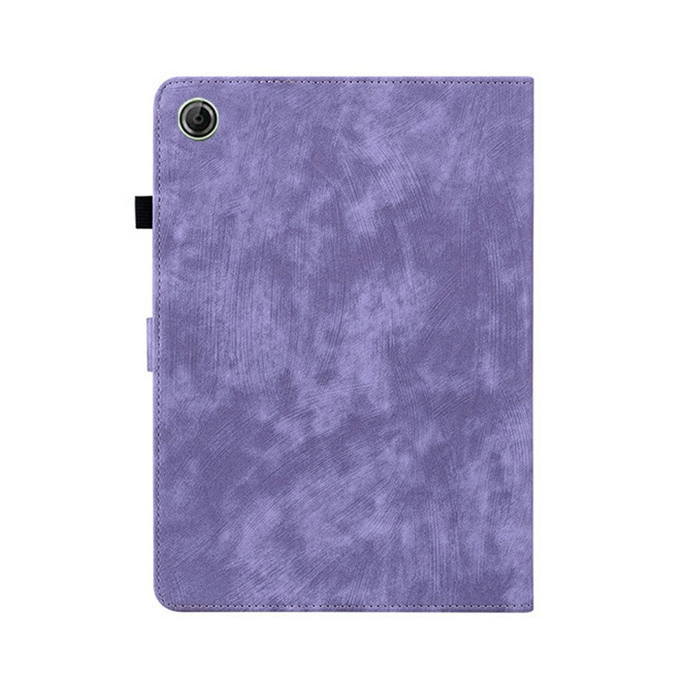 For Lenovo Tab K9 Case Tiger Imprint Anti-Scratch PU Leather Tablet Cover - Purple