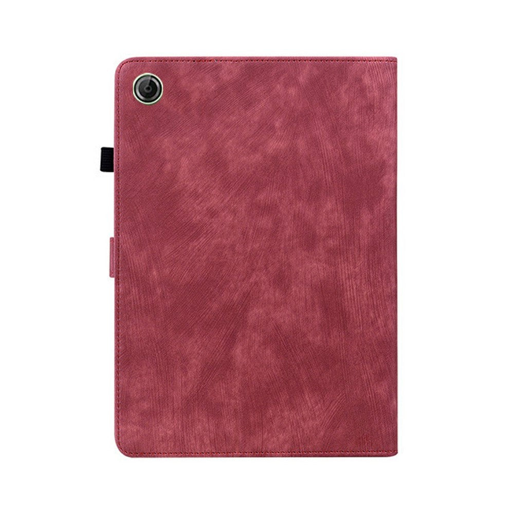For Lenovo Tab K9 Case Tiger Imprint Anti-Scratch PU Leather Tablet Cover - Red