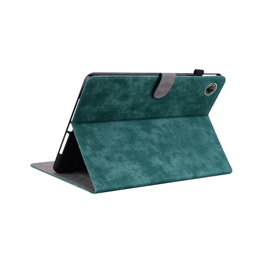 For Lenovo Tab K9 Case Tiger Imprint Anti-Scratch PU Leather Tablet Cover - Green