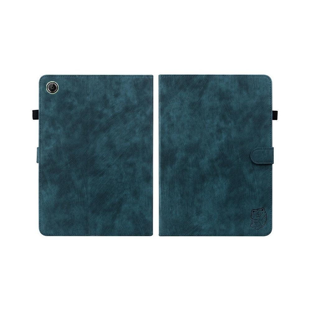For Lenovo Tab K9 Case Tiger Imprint Anti-Scratch PU Leather Tablet Cover - Blue