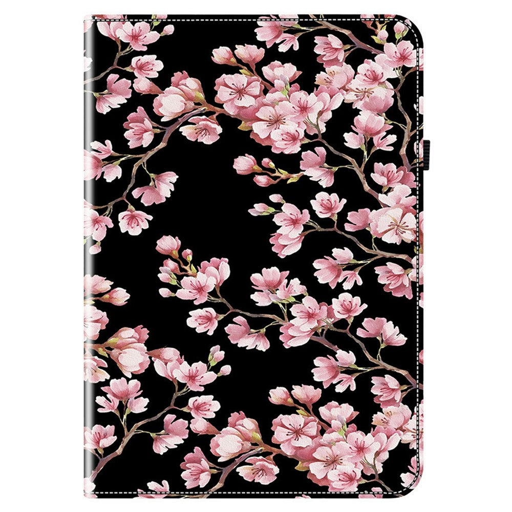 For Lenovo Tab K9 Leather Case Pattern Printed Stand Tablet Cover with Card Slots - Plum Blossom