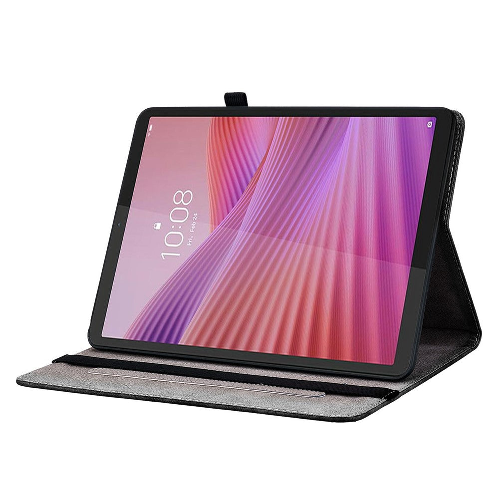 For Lenovo Tab K9 Leather Case Pattern Printed Stand Tablet Cover with Card Slots - Jade Flower