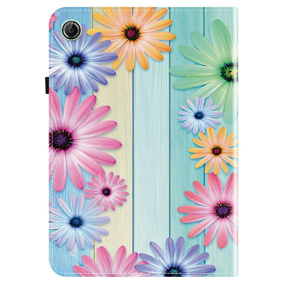 For Lenovo Tab K9 Leather Case Pattern Printed Stand Tablet Cover with Card Slots - Sunflower
