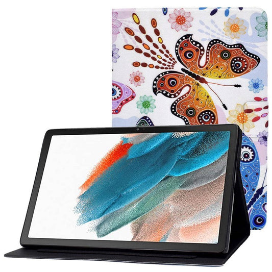 For Samsung Galaxy Tab A8 10.5 (2021) SM-X200 / X205 / Tab A8 10.5 (2022) Anti-drop Magnetic Pattern Printing Cover Folio Flip Auto Wake / Sleep PU Leather Stand Case with Card Slots - Big Butterfly