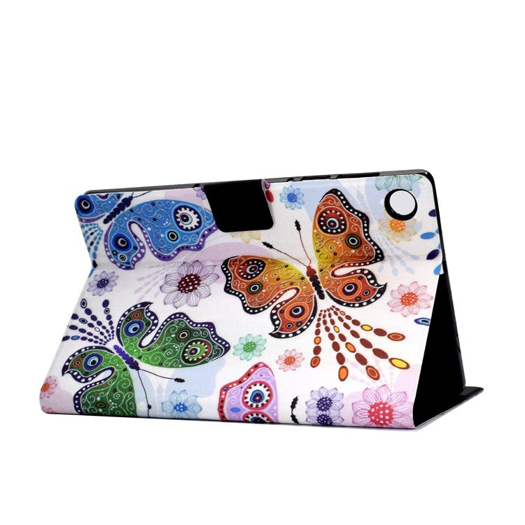 For Samsung Galaxy Tab A8 10.5 (2021) SM-X200 / X205 / Tab A8 10.5 (2022) Anti-drop Magnetic Pattern Printing Cover Folio Flip Auto Wake / Sleep PU Leather Stand Case with Card Slots - Big Butterfly