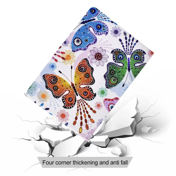For Samsung Galaxy Tab A8 10.5 (2021) SM-X200 / X205 / Tab A8 10.5 (2022) Anti-drop Magnetic Pattern Printing Cover Folio Flip Auto Wake / Sleep PU Leather Stand Case with Card Slots - Big Butterfly