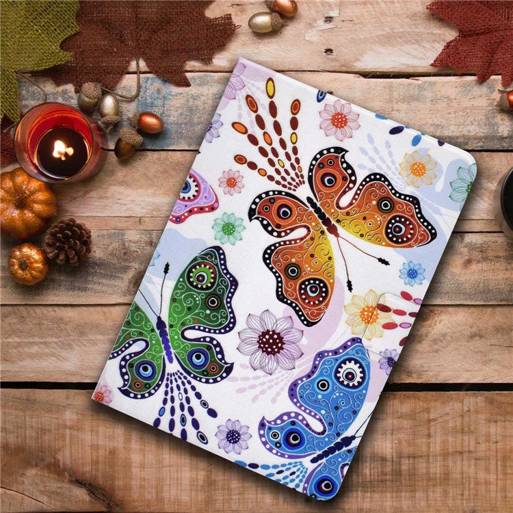 For Samsung Galaxy Tab A8 10.5 (2021) SM-X200 / X205 / Tab A8 10.5 (2022) Anti-drop Magnetic Pattern Printing Cover Folio Flip Auto Wake / Sleep PU Leather Stand Case with Card Slots - Big Butterfly