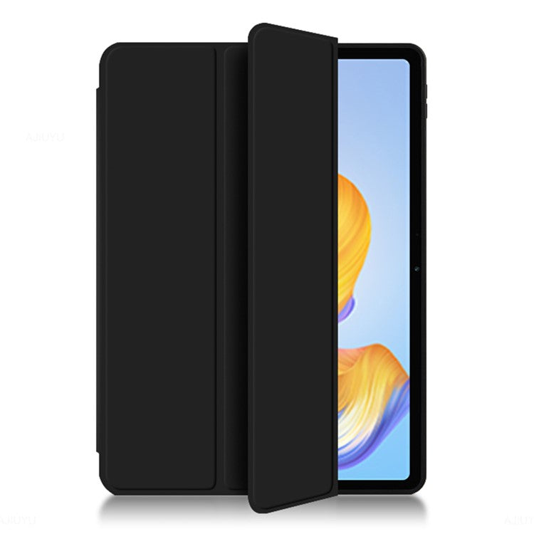 For Honor Pad 8 Protective Cover TPU+PU Leather Anti-Drop Case Shockproof Skin-Touch Tablet Case with Three-fold Stand - Black