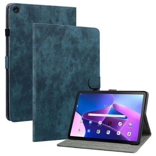 For Lenovo Tab M10 Plus (3rd Gen) / Xiaoxin Pad 2022 10.6 inch Cute Tiger Pattern Imprinted Case TPU+PU Leather Protective Cover Scratch-Proof Tablet with Stand / Card Slot - Dark Blue